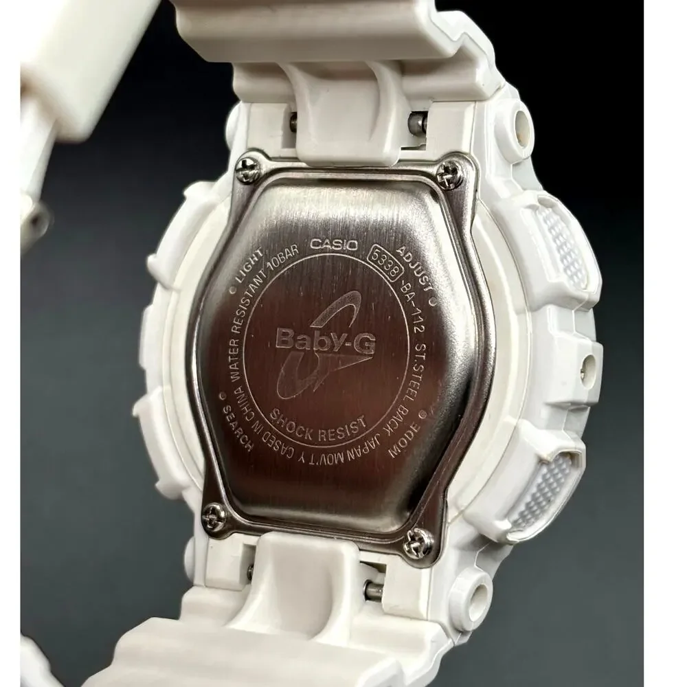 Casio Baby-G BA112-7A White Analog Digital Women's Watch NIB Discontinued